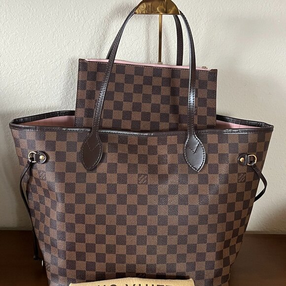 Louis Vuitton Damier Ebene Neverfull w/Pouch MM - Picture 1 of 6